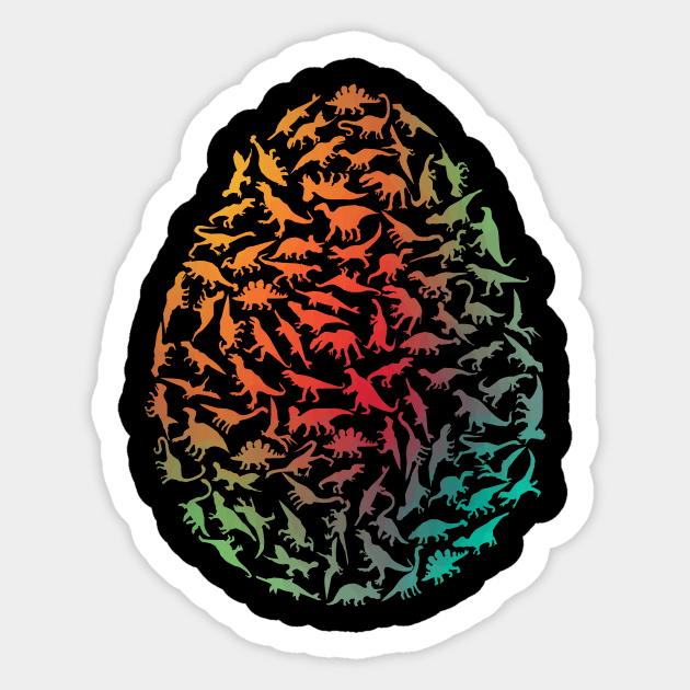 Colourful Dinosaur Egg Sticker by Wild Geometric